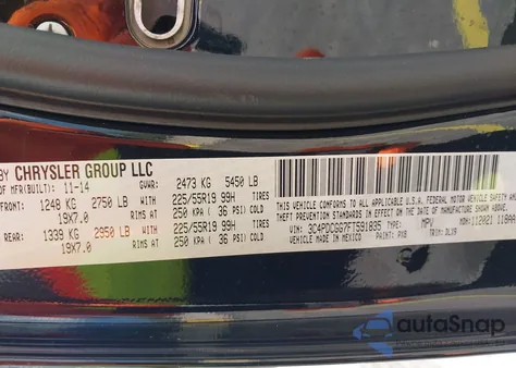 2015 Dodge Journey Crossroad z USA, uszkodzony, nr VIN 3C4PDCGG7FT591835